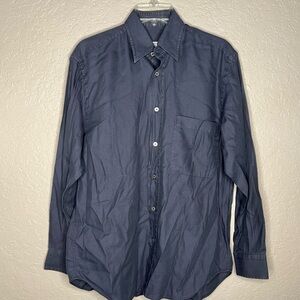 Brioni Black Men's Cotton Made in Italy Shirt Sz S Luxury, Wedding, Party, Goth